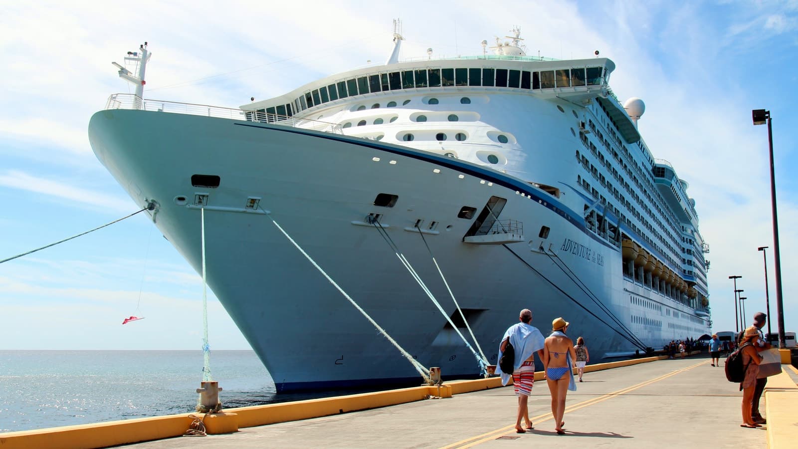 A cruise ship moored alongside Frederiksted pier, St. Croix.